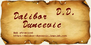 Dalibor Dunčević vizit kartica